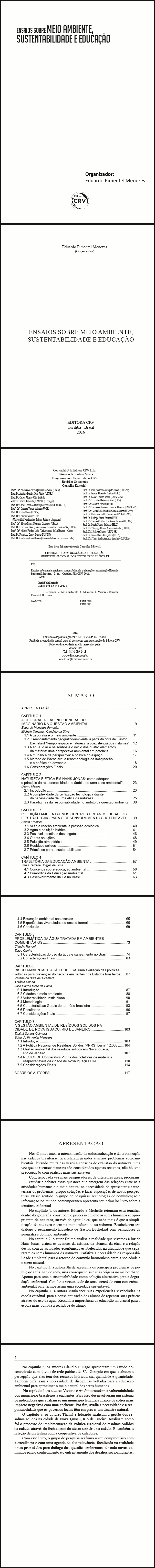 ENSAIOS SOBRE O MEIO AMBIENTE, SUSTENTABILIDADE E EDUCAÇÃO